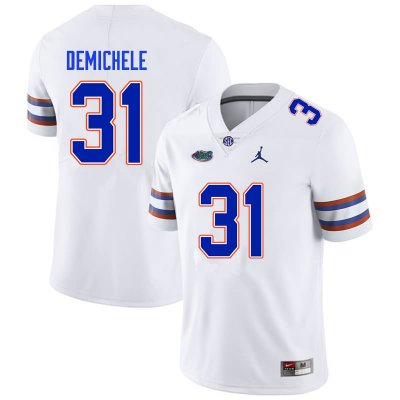 Men's Florida Gators #31 Chase DeMichele NCAA Nike White Authentic Stitched College Football Jersey UNJ4062DP